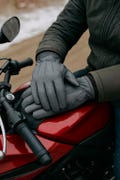 Men’s Dark Grey Leather Winter Gloves – Warm Lined Motorcycle & Driving Gloves for Cold Weather