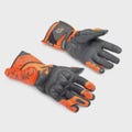 Premium Racing Motorcycle Gloves – Black & Orange Leather Protective Riding Gloves with Knuckle Armor for Men