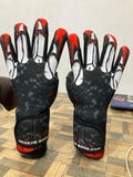 Pro Goalie Gloves Skeleton Design Black Red Grip Goalkeeper Gloves Soccer Football Sports