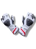 Kushitani Racing Spec Leather Motorcycle Gloves – White | Black | Red –Blue