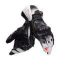 Dainese Motorcycle Racing Gloves | Black & White Leather Biker Gloves | Protective Moto Riding Gear for Men