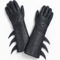 Bat Hero Returns Style Gauntlet Gloves | Dark Knight Inspired Leather Arm Bracers | Superhero Comic Cosplay Black & Blue Costume Gloves
