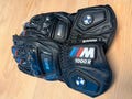 BMW M1000R Motorrad Motorbike, Motorcycle, Black Cowhide Leather Racing Gloves with CE Approved Armors for Men and Women