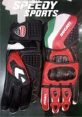 Ducati MOTOGP Motorbike Racing Leather Gloves - Made In Genuine Cowhide Leather - With Free Shipping