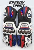 BMW S1000RR MOTOGP Motorbike Racing Leather Gloves - Made In Genuine Cowhide Leather - With Free Shipping