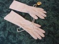 NOS Vintage Gloves Italy Beige Kid Leather New Old Stock UNWORN - Wedding-Bridal