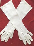 Vintage 1950s White Long Evening Gloves Sears Roebuck White Dress Formal Gloves