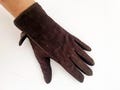 Elegant women leather gloves dark brown, minimalist soft genuine leather gloves for ladies, gift for mom wife