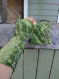 Felt Wool Gloves, Green Mittens, Wool Arm Warmers, Gift for Wife