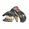 Triumph leather Gloves, Handmade Gloves, Triumph Motorbike Leather Gloves, Union flag racing gloves, Free Shipping Worldwide