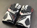 Black White Racing Leather Motorcycle Gloves | Protective Sportbike Riding Gloves Men | Track & Street Biker Gear