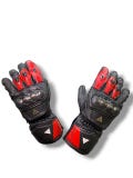 Dainese Racing Leather Motorcycle Gloves – Black & Red