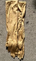 C. 1910 Tan or gold silk opera gloves. The Kayser one Star. size 6.5. never worn.