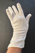 Vintage 1950’s Ladies Gloves White Trim  Over the Wrist Length Accessories Costume Dress Up