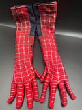 SpiderMan Gloves: Long Red Tobey Cosplay Gloves Hand Accessories, Superhero Halloween Costume Prop,Screen Printing
