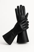 Leather Long Cuff Medieval Gauntlet Gloves – Handmade Cosplay Armored Gloves for LARP, Renaissance Fairs, and Fantasy Roleplay