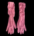 Vintage, 1950s, 1960s, Ruched, Long, 3/4 Gloves
