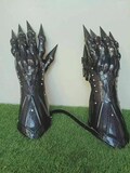 Medieval Gothic Spiked Gauntlets – Black Steel Armor Gloves – Fantasy Cosplay, LARP & Collectible Hand Armor