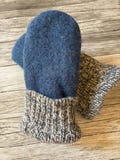 Kids Wool Mittens - Made From Upcycled Sweaters - Felted Wool Mittens -  - Fleece lined - size small