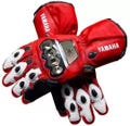 Yamaha Racing Motorcycle Pure KangarooCowhide Leather Gloves | Red Biker Gloves | Protective Motorbike Riding Gloves | Racing Leather Glove