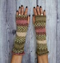 Wool Fingerless Gloves: Knit Arm Warmers - Fall Fashion