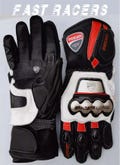 Ducati Motorbike MOTOGP Racing Leather Gloves - Made In Genuine Cowhide Leather - With Free Shipping