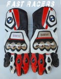 BMW Motorbike MOTOGP Racing Leather Gloves - Made In Genuine Cowhide Leather - With Free Shipping