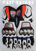 Ducati Motorbike MOTOGP Racing Leather Gloves - Made In Genuine Cowhide Leather - With Free Shipping