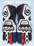 BMW Motorbike MOTOGP Racing Leather Gloves - Made In Genuine Cowhide Leather - With Free Shipping