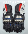 BMW Motorbike MOTOGP Racing Leather Gloves - Made In Genuine Cowhide Leather - With Free Shipping