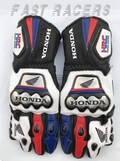 Honda HRC Motorbike MOTOGP Racing Leather Gloves - Made In Genuine Cowhide Leather - With Free Shipping