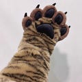 65cm Fursuit Tiger paws : Long Furry Arm Gloves, Animal Cosplay