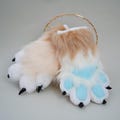 Furry Handpaws and Tail Set, Custom Faux Fur Set for Conventions and Halloween, Animal Costume Accessory, Dog Wolf Cosplay Gloves &Tail-Belt