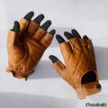 Devature Half Finger Genuine Leather Motorcycle Gloves Maximum Ventilation,Genuine Leather,Winter Gloves,Driving Gloves,Fashion Gloves