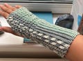 Green-Grey fingerless Gloves