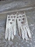 Hand Beaded Gloves 1950s, 60s.