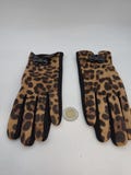 Leopard print women's winter gloves