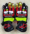 New Alpinestars Leather Gloves - Motorcycle Racing Gloves - Premium Genuine Leather Protective Motorcycle Gear