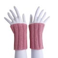 Hand-knitted wrist warmers in dusty pink - Women - One size - Model 30