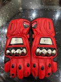 Red Ducati Corse Racing Leather Gloves – Premium Motorbike Gloves with Carbon Protection Cowhide/Kangaroo Leather motorcycle Racing Gloves