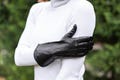 Women's Gloves - BLACK - silk lined - hairsheep leather