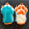 Fully Lined Tropical Theme Fursuit Paws