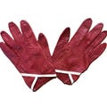 Vintage 50s 60s Red Leather Women's Driving Gloves, White Trim, Retro
