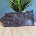 Vintage Aris Brown Soft Leather Gloves Black Sz 8 New w/o Tags