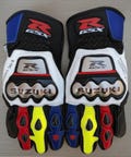 Suzuki GSX-R Motorcycle Racing Gloves | Premium Leather Motorbike Riding Gloves for Bikers
