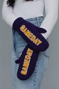 Purple Game Day Mittens | Game Day Mittens | Fleece Lined Mittens | Neutral Mittens | Purple Mittens | Winter Mittens | Tailgating Mittens
