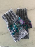 Alpaca Fingerless Gloves Women, Crochet Gloves for Her, Texting Gloves, Fingerless Gauntlets, gray Handmade Wrist Warmers for Mom, Gifts