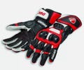 Ducati Racing Motorcycle Gloves – Red Black Leather Protective Moto GP Riding Gloves with Knuckle Armor