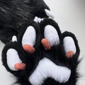Black & White Fursuit Paws with Finger Escapes, Custom Fursuit Paws