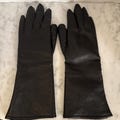 Vintage Ladies Size 6-7 Vinyl 12" Long Black Gloves. MADE IN JAPAN.